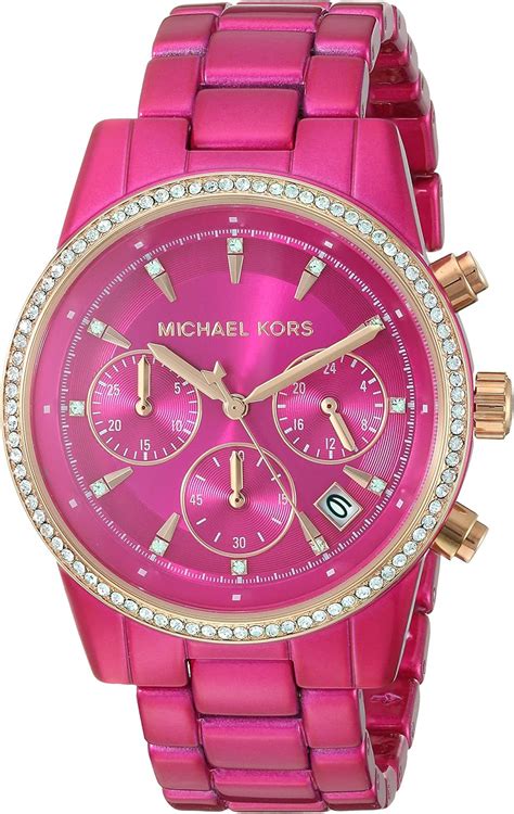 michael kors watch with pink links|michael kors watch pink face.